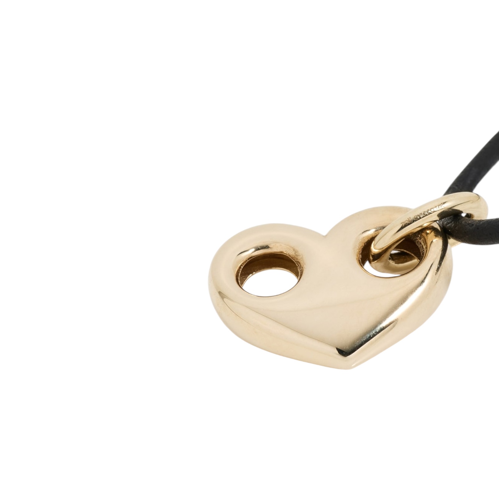 Zoe Chicco 14k Gold Large Mariner Heart Leather Cord Necklace — image 5 of 8